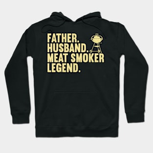 Cool Meat Smoking Art For Father Husband Bbq Meat Griller Hoodie